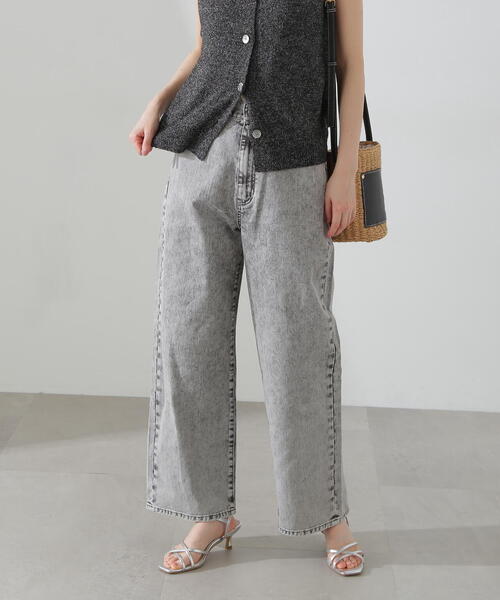 N.（N. Natural Beauty Basic）（エヌエヌナチュラルビューティーベーシック）の「◆【S Size Line】５ポケットケミカルワイドデニム（デニムパンツ・レディース・グレー・MEDIUM/SMALL）」の21枚目の写真