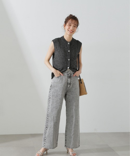 N.（N. Natural Beauty Basic）（エヌエヌナチュラルビューティーベーシック）の「◆【S Size Line】５ポケットケミカルワイドデニム（デニムパンツ・レディース・グレー・MEDIUM/SMALL）」の12枚目の写真