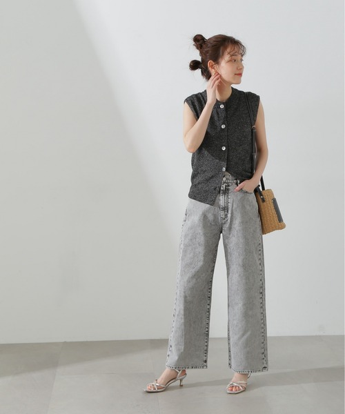 N.（N. Natural Beauty Basic）（エヌエヌナチュラルビューティーベーシック）の「◆【S Size Line】５ポケットケミカルワイドデニム（デニムパンツ・レディース・グレー・MEDIUM/SMALL）」の13枚目の写真