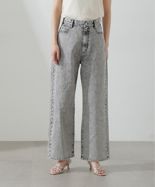 N.（N. Natural Beauty Basic）（エヌエヌナチュラルビューティーベーシック）の「◆【S Size Line】５ポケットケミカルワイドデニム（デニムパンツ・レディース・グレー・MEDIUM/SMALL）」の8枚目の写真