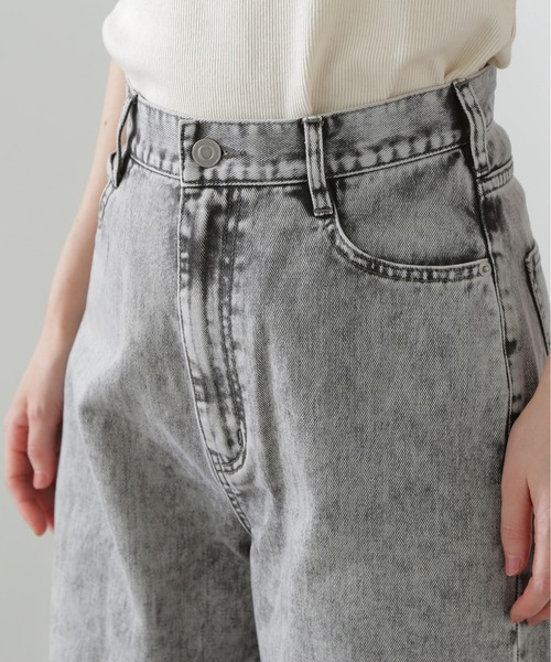 N.（N. Natural Beauty Basic）（エヌエヌナチュラルビューティーベーシック）の「◆【S Size Line】５ポケットケミカルワイドデニム（デニムパンツ・レディース・グレー・MEDIUM/SMALL）」の11枚目の写真