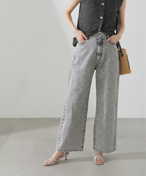 N.（N. Natural Beauty Basic）（エヌエヌナチュラルビューティーベーシック）の「◆【S Size Line】５ポケットケミカルワイドデニム（デニムパンツ・レディース・グレー・MEDIUM/SMALL）」の5枚目の写真