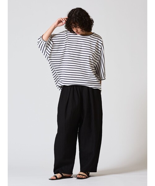 mizuiroind(ミズイロインド)の「mizuiro ind ボーダードルマンコクーンプルオーバー(Tシャツ/カットソー・レディース・ブルー/ネイビー/ブラック・FREE)」の12枚目の写真