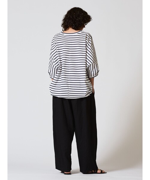 mizuiroind(ミズイロインド)の「mizuiro ind ボーダードルマンコクーンプルオーバー(Tシャツ/カットソー・レディース・ブルー/ネイビー/ブラック・FREE)」の14枚目の写真