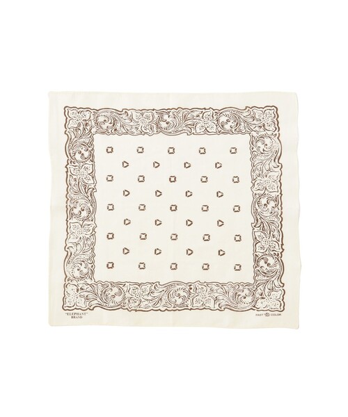 BEAMS（ビームス）の「ELEPHANT BRAND / バンダナ（バンダナ/スカーフ・メンズ・ベージュ/ブラック/オフホワイト/ネイビー・ONE SIZE）」の3枚目の写真