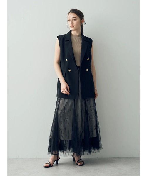 YECCA VECCA（イェッカヴェッカ）の「チュールマーメイドスカート（スカート・レディース・アイボリー/ブラック・FREE）」の15枚目の写真