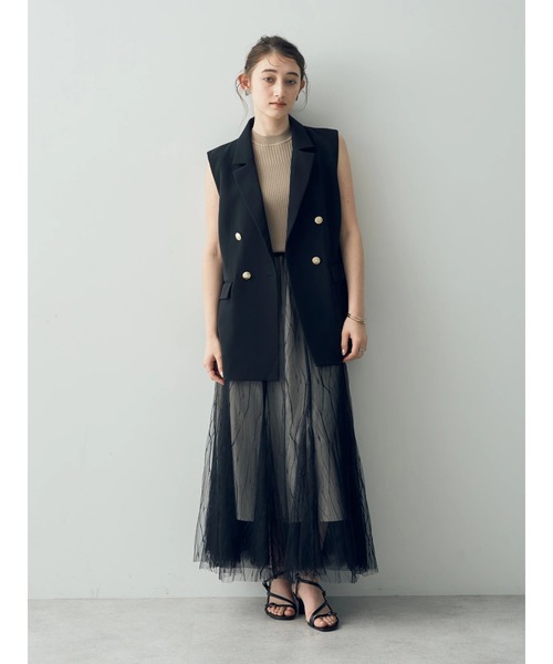 YECCA VECCA（イェッカヴェッカ）の「チュールマーメイドスカート（スカート・レディース・アイボリー/ブラック・FREE）」の14枚目の写真