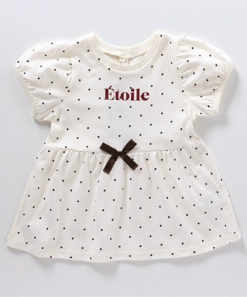 apres les cours（アプレレクール）の「ペプラムパフスリーブトップス（Tシャツ/カットソー・キッズ・ピンク/ネイビー/ドット/ブラック/サックスブルー・110/100/80/140/130/120/90）」の5枚目の写真