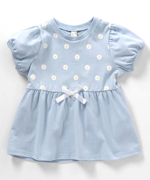 apres les cours（アプレレクール）の「ペプラムパフスリーブトップス（Tシャツ/カットソー・キッズ・ピンク/ネイビー/ドット/ブラック/サックスブルー・110/100/80/140/130/120/90）」の9枚目の写真