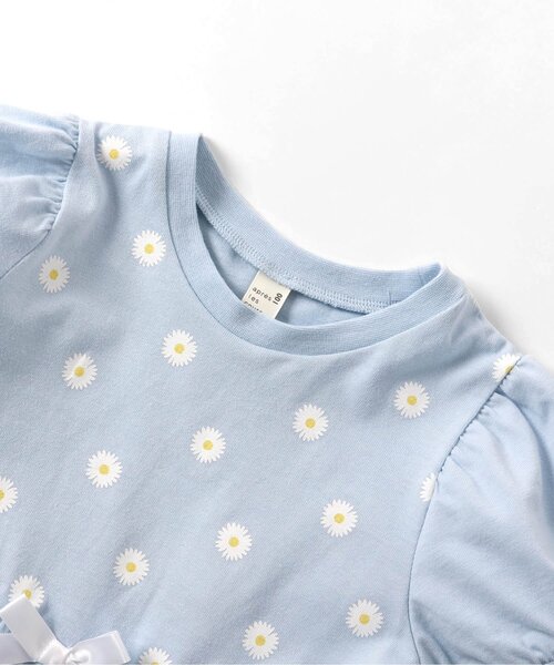 apres les cours（アプレレクール）の「ペプラムパフスリーブトップス（Tシャツ/カットソー・キッズ・ピンク/ネイビー/ドット/ブラック/サックスブルー・110/100/80/140/130/120/90）」の16枚目の写真