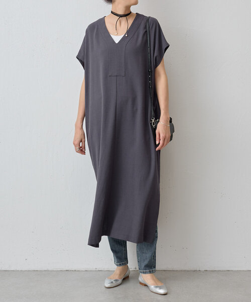 麻調合繊カフタンワンピース BEARDSLEY｜麻調合繊カフタンワンピース | Rakuten Fashion(楽天