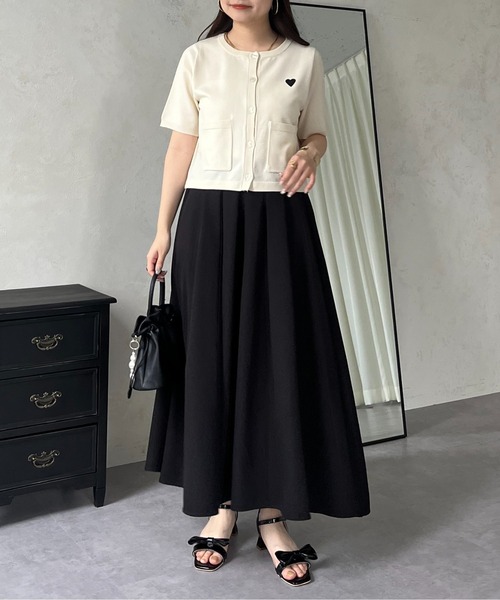 prose verse（プロズヴェール）の「ハート刺繍ハーフスリーブカーディガン（カーディガン/ボレロ・レディース・アイボリー/ブラック/ホワイト系その他・ﾌﾘ-）」の9枚目の写真