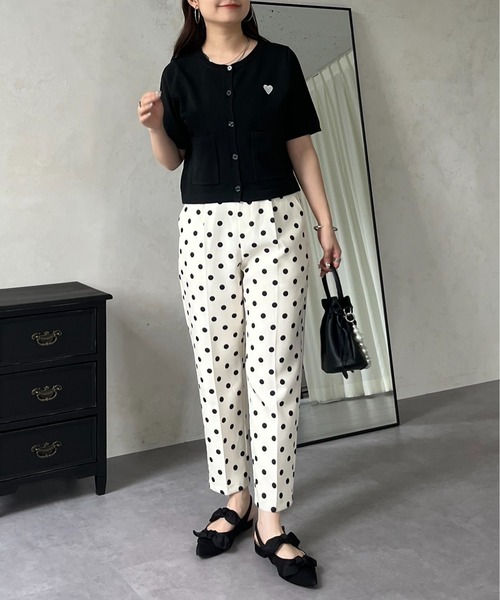 prose verse（プロズヴェール）の「ハート刺繍ハーフスリーブカーディガン（カーディガン/ボレロ・レディース・アイボリー/ブラック/ホワイト系その他・ﾌﾘ-）」の17枚目の写真