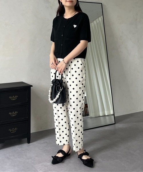 prose verse（プロズヴェール）の「ハート刺繍ハーフスリーブカーディガン（カーディガン/ボレロ・レディース・アイボリー/ブラック/ホワイト系その他・ﾌﾘ-）」の18枚目の写真