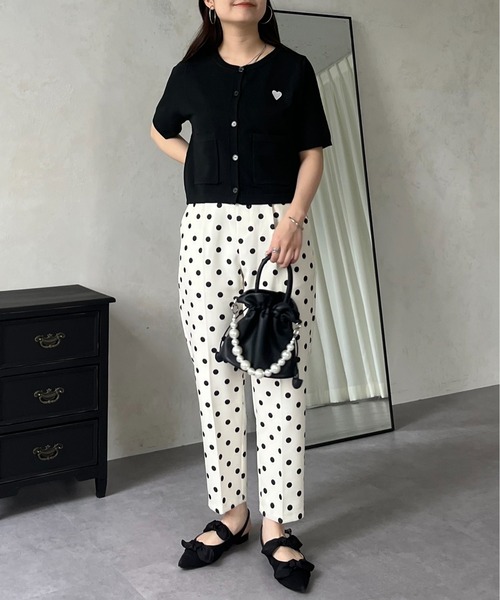 prose verse（プロズヴェール）の「ハート刺繍ハーフスリーブカーディガン（カーディガン/ボレロ・レディース・アイボリー/ブラック/ホワイト系その他・ﾌﾘ-）」の20枚目の写真