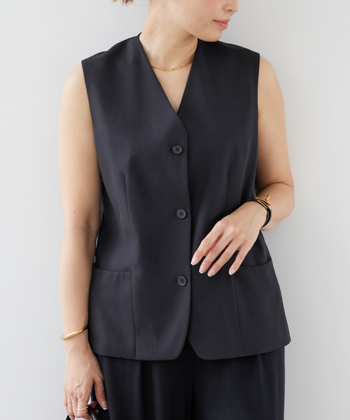 Deuxieme Classe(ドゥーズィエムクラス)の「【KALLMEYER/カルメイヤー】SUIT VEST(その他アウター・レディース・ネイビー・36)」の2枚目の写真
