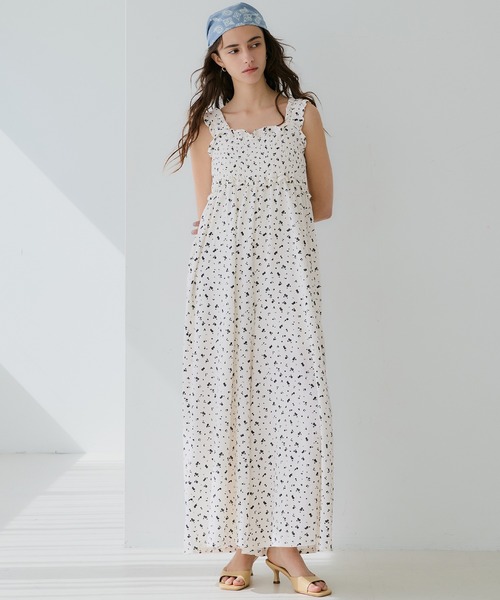 coca（coca）（コカ）の「シャーリングフリルオールインワン（つなぎ/オールインワン・レディース・A/ブラック/ネイビー/B・L/M）」の3枚目の写真