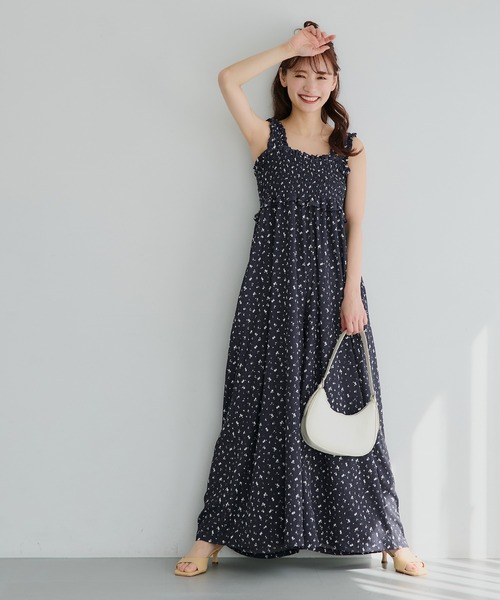 coca（coca）（コカ）の「シャーリングフリルオールインワン（つなぎ/オールインワン・レディース・A/ブラック/ネイビー/B・L/M）」の9枚目の写真