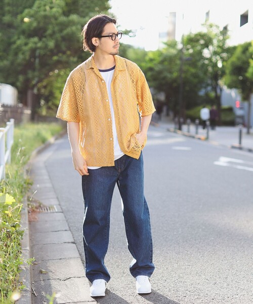 B:MING by BEAMS（ビーミングバイビームス）の「B:MING by BEAMS / レース オープンカラー シャツ（シャツ/ブラウス・メンズ・イエロー系その他5/ブラック・LARGE/MEDIUM/X-LARGE/SMALL）」の4枚目の写真
