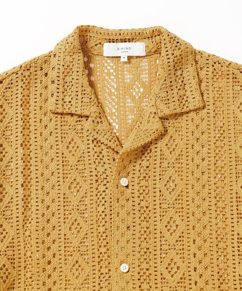 B:MING by BEAMS（ビーミングバイビームス）の「B:MING by BEAMS / レース オープンカラー シャツ（シャツ/ブラウス・メンズ・イエロー系その他5/ブラック・LARGE/MEDIUM/X-LARGE/SMALL）」の11枚目の写真