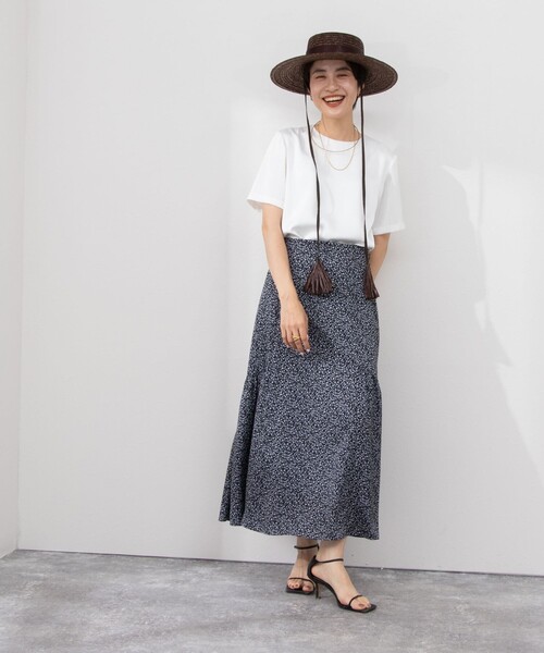 NOLLEY’S（ノーリーズ）の「小花プリントハイウエストギャザースカート（スカート・レディース・ブラック系その他/ブルー系その他・38/36）」の18枚目の写真