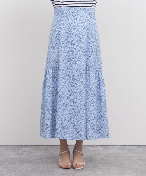 NOLLEY’S（ノーリーズ）の「小花プリントハイウエストギャザースカート（スカート・レディース・ブラック系その他/ブルー系その他・38/36）」の21枚目の写真