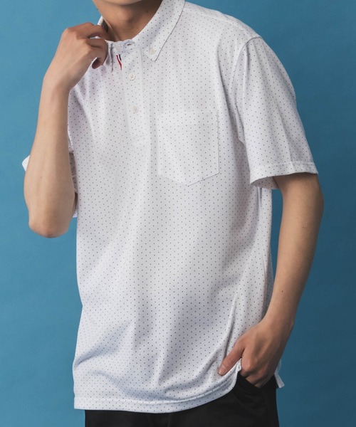 NAVY（ネイビー）の「総柄カノコポロシャツ（ポロシャツ・メンズ・ホワイト/ネイビー/グレー/ブラック・S/M/L/XL/XXL）」の15枚目の写真