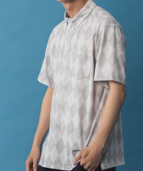 NAVY（ネイビー）の「総柄カノコポロシャツ（ポロシャツ・メンズ・ホワイト/ネイビー/グレー/ブラック・S/M/L/XL/XXL）」の19枚目の写真