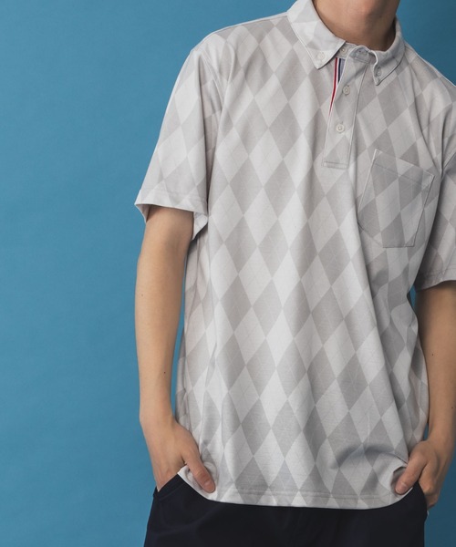 NAVY（ネイビー）の「総柄カノコポロシャツ（ポロシャツ・メンズ・ホワイト/ネイビー/グレー/ブラック・S/M/L/XL/XXL）」の20枚目の写真