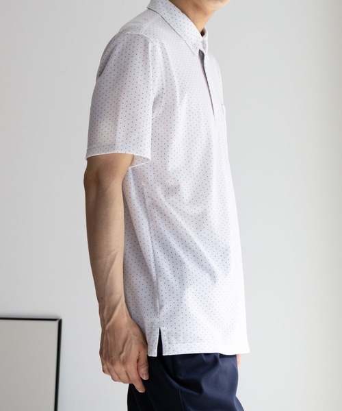NAVY（ネイビー）の「総柄カノコポロシャツ（ポロシャツ・メンズ・ホワイト/ネイビー/グレー/ブラック・S/M/L/XL/XXL）」の10枚目の写真