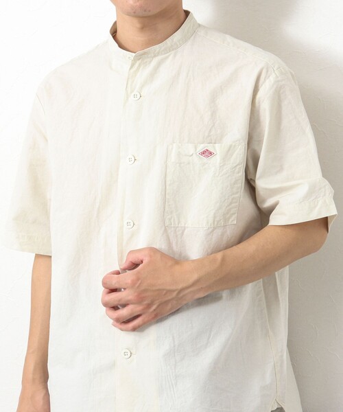 DANTON（ダントン）の「【DANTON/ダントン】SCL BAND COLLAR SHIRT S/S 半袖 バンドカラーシャツ（シャツ/ブラウス・メンズ・ブルー/オフホワイト/チャコールグレー・38/40/42/44）」の4枚目の写真
