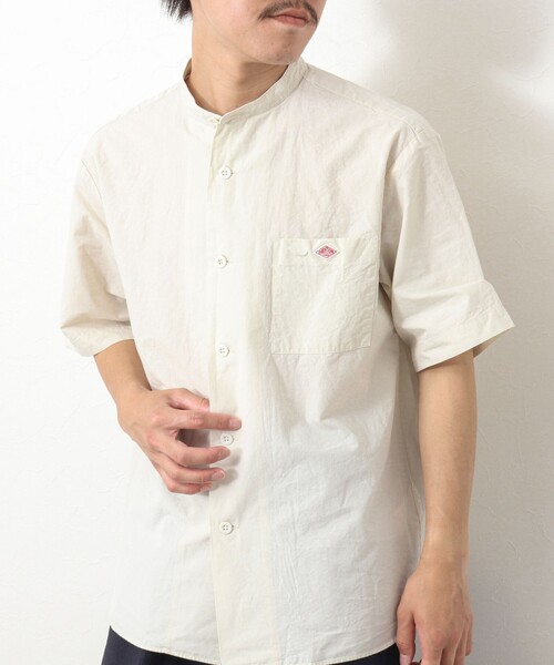 DANTON（ダントン）の「【DANTON/ダントン】SCL BAND COLLAR SHIRT S/S 半袖 バンドカラーシャツ（シャツ/ブラウス・メンズ・ブルー/オフホワイト/チャコールグレー・38/40/42/44）」の6枚目の写真