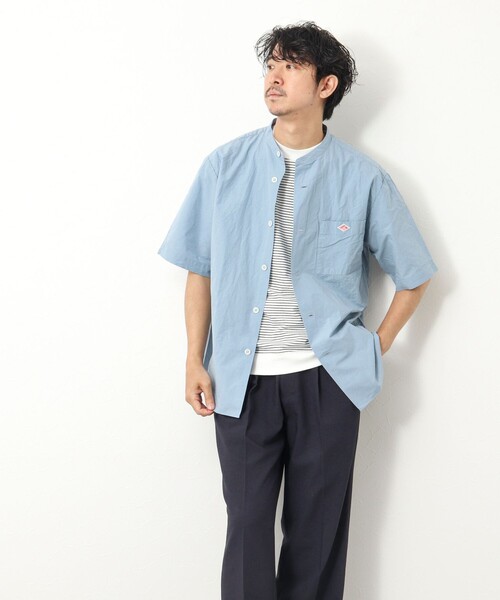 DANTON（ダントン）の「【DANTON/ダントン】SCL BAND COLLAR SHIRT S/S 半袖 バンドカラーシャツ（シャツ/ブラウス・メンズ・ブルー/オフホワイト/チャコールグレー・38/40/42/44）」の21枚目の写真