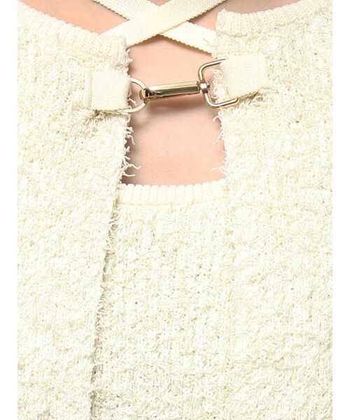 jouetie(ジュエティ)の「ハーフスリーブアンサンブルニット(アンサンブル・レディース・ブラック/オフホワイト/レッド・MEDIUM)」の7枚目の写真