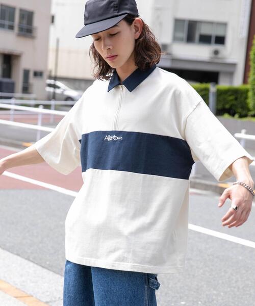 WEGO(ウィゴー)の「WEGO/ワンポイントカラーブロックプルオーバー(Tシャツ/カットソー・メンズ・オフホワイト/ライトグレー・MEDIUM/LARGE)」の3枚目の写真