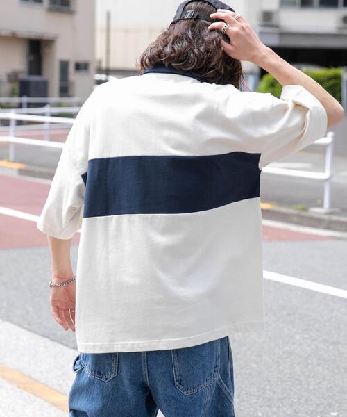 WEGO(ウィゴー)の「WEGO/ワンポイントカラーブロックプルオーバー(Tシャツ/カットソー・メンズ・オフホワイト/ライトグレー・MEDIUM/LARGE)」の4枚目の写真