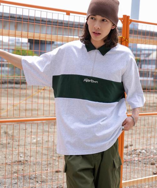 WEGO(ウィゴー)の「WEGO/ワンポイントカラーブロックプルオーバー(Tシャツ/カットソー・メンズ・オフホワイト/ライトグレー・MEDIUM/LARGE)」の7枚目の写真