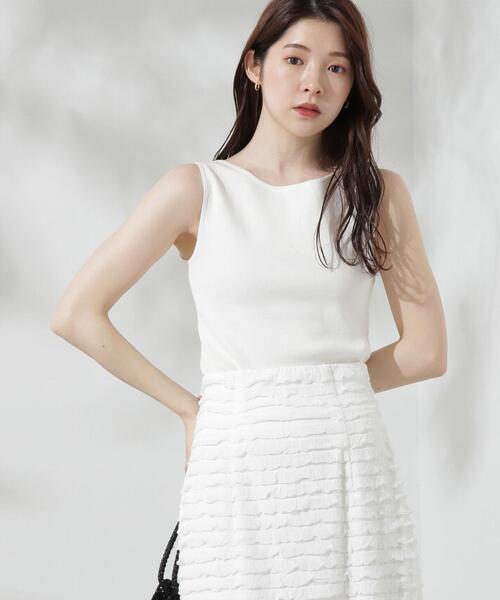 PROPORTION BODY DRESSING（プロポーションボディドレッシング）の「前後２ＷＡＹニットタンク / 1214270705（ニット/セーター・レディース・ブラウン/ホワイト系その他/グレー・FREE）」の2枚目の写真