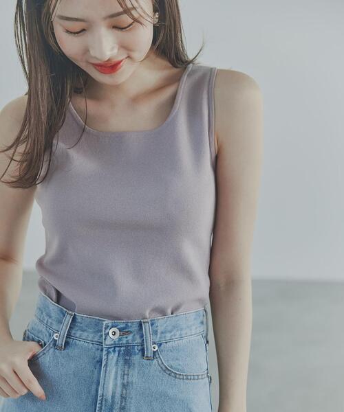 PROPORTION BODY DRESSING（プロポーションボディドレッシング）の「前後２ＷＡＹニットタンク / 1214270705（ニット/セーター・レディース・ブラウン/ホワイト系その他/グレー・FREE）」の3枚目の写真
