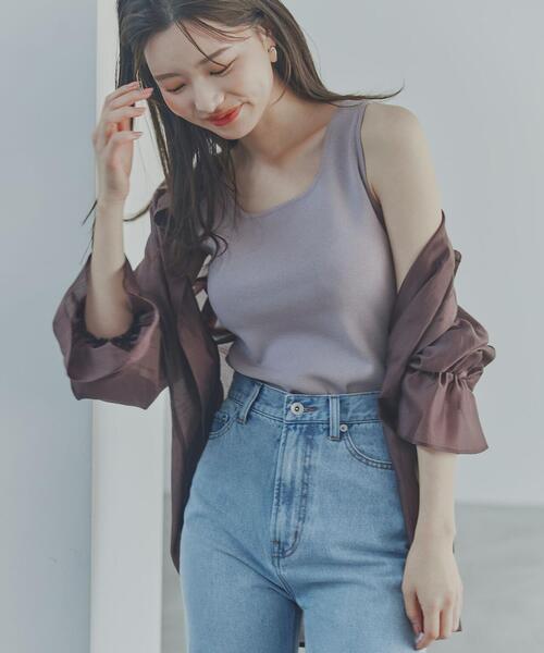 PROPORTION BODY DRESSING（プロポーションボディドレッシング）の「前後２ＷＡＹニットタンク / 1214270705（ニット/セーター・レディース・ブラウン/ホワイト系その他/グレー・FREE）」の4枚目の写真