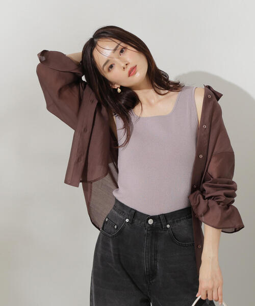 PROPORTION BODY DRESSING（プロポーションボディドレッシング）の「前後２ＷＡＹニットタンク / 1214270705（ニット/セーター・レディース・ブラウン/ホワイト系その他/グレー・FREE）」の12枚目の写真