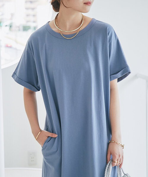 un dix cors(アンディコール)の「《リラクシーな着心地・二の腕カバー◎》レースアップカットワンピース(ワンピース・レディース・ピンク/ブラック/ブルー・FREE/S)」の15枚目の写真