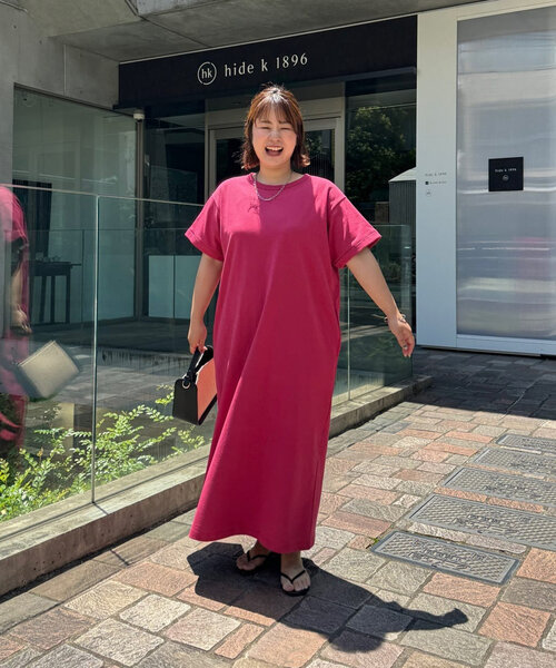 un dix cors(アンディコール)の「《リラクシーな着心地・二の腕カバー◎》レースアップカットワンピース(ワンピース・レディース・ピンク/ブラック/ブルー・FREE/S)」の7枚目の写真