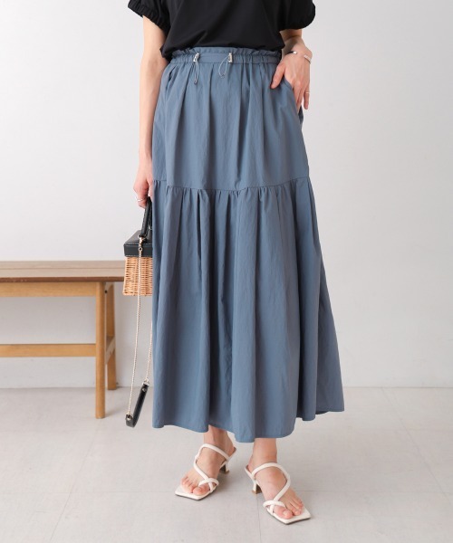 Bou Jeloud（ブージュルード）の「ナイロンワッシャースカート（スカート・レディース・オレンジ/ブラック/ライトブルー・FREE）」の3枚目の写真