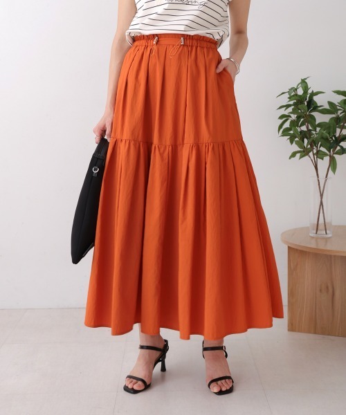 Bou Jeloud（ブージュルード）の「ナイロンワッシャースカート（スカート・レディース・オレンジ/ブラック/ライトブルー・FREE）」の4枚目の写真