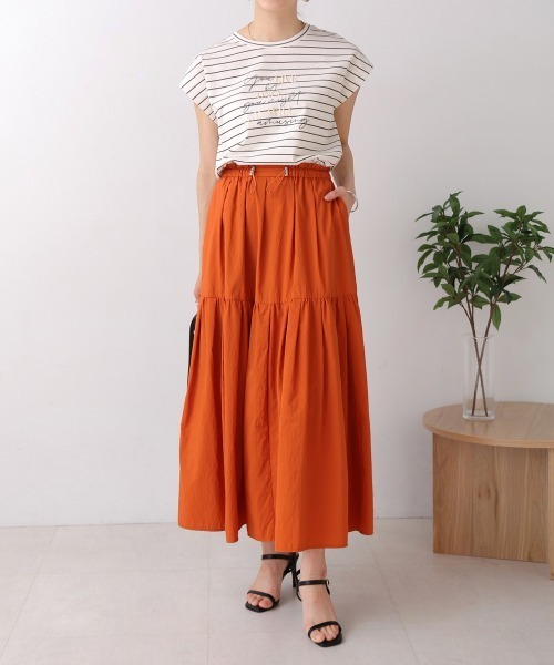 Bou Jeloud（ブージュルード）の「ナイロンワッシャースカート（スカート・レディース・オレンジ/ブラック/ライトブルー・FREE）」の5枚目の写真