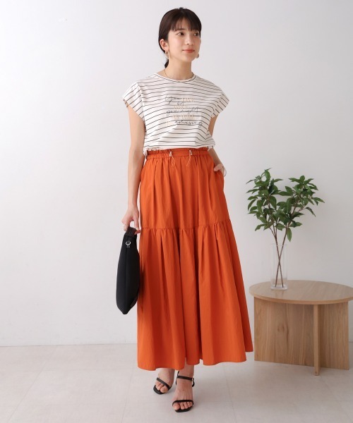 Bou Jeloud（ブージュルード）の「ナイロンワッシャースカート（スカート・レディース・オレンジ/ブラック/ライトブルー・FREE）」の6枚目の写真