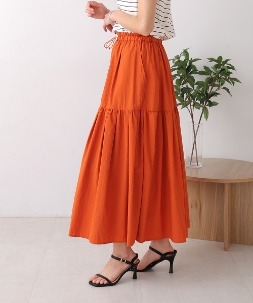 Bou Jeloud（ブージュルード）の「ナイロンワッシャースカート（スカート・レディース・オレンジ/ブラック/ライトブルー・FREE）」の8枚目の写真