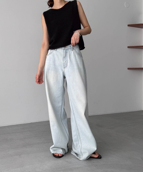 CANAL JEAN(キャナルジーン)の「El mar バックオープンクルーニットタンク(タンクトップ・レディース・ブラック/グリーン/ホワイト・ONE SIZE)」の9枚目の写真