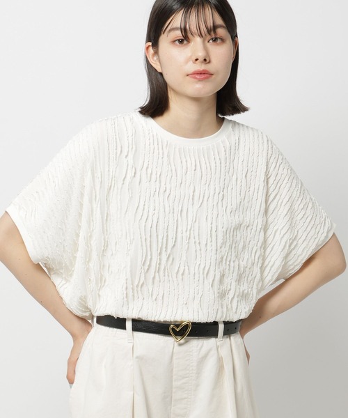 niko and...（ニコアンド）の「フリフリフレンチプルオーバー（Tシャツ/カットソー・レディース・ブラック/オフホワイト/セージグリーン・TALL/SHORT）」の6枚目の写真